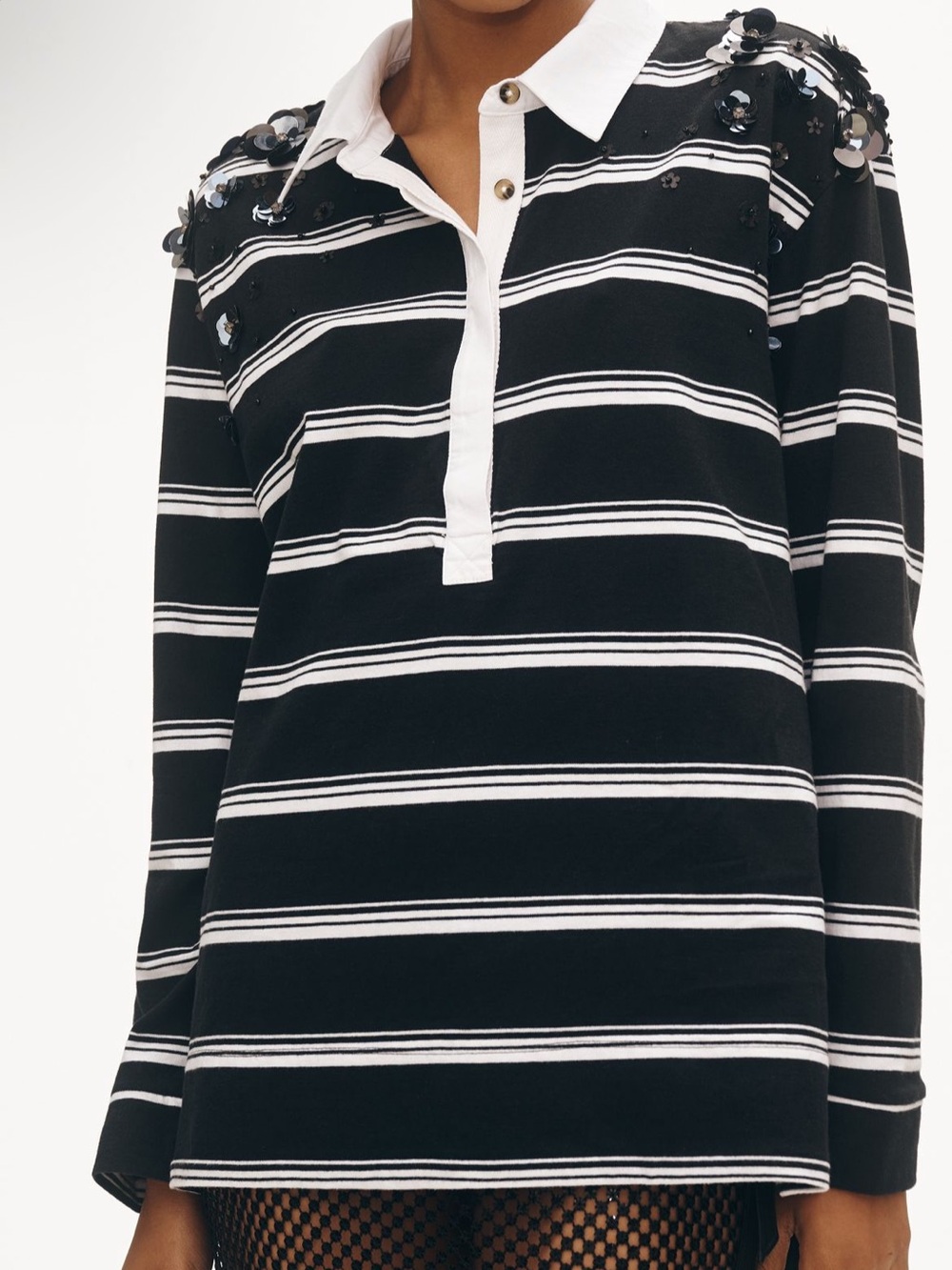 Maeve Striped Polo Top NWT